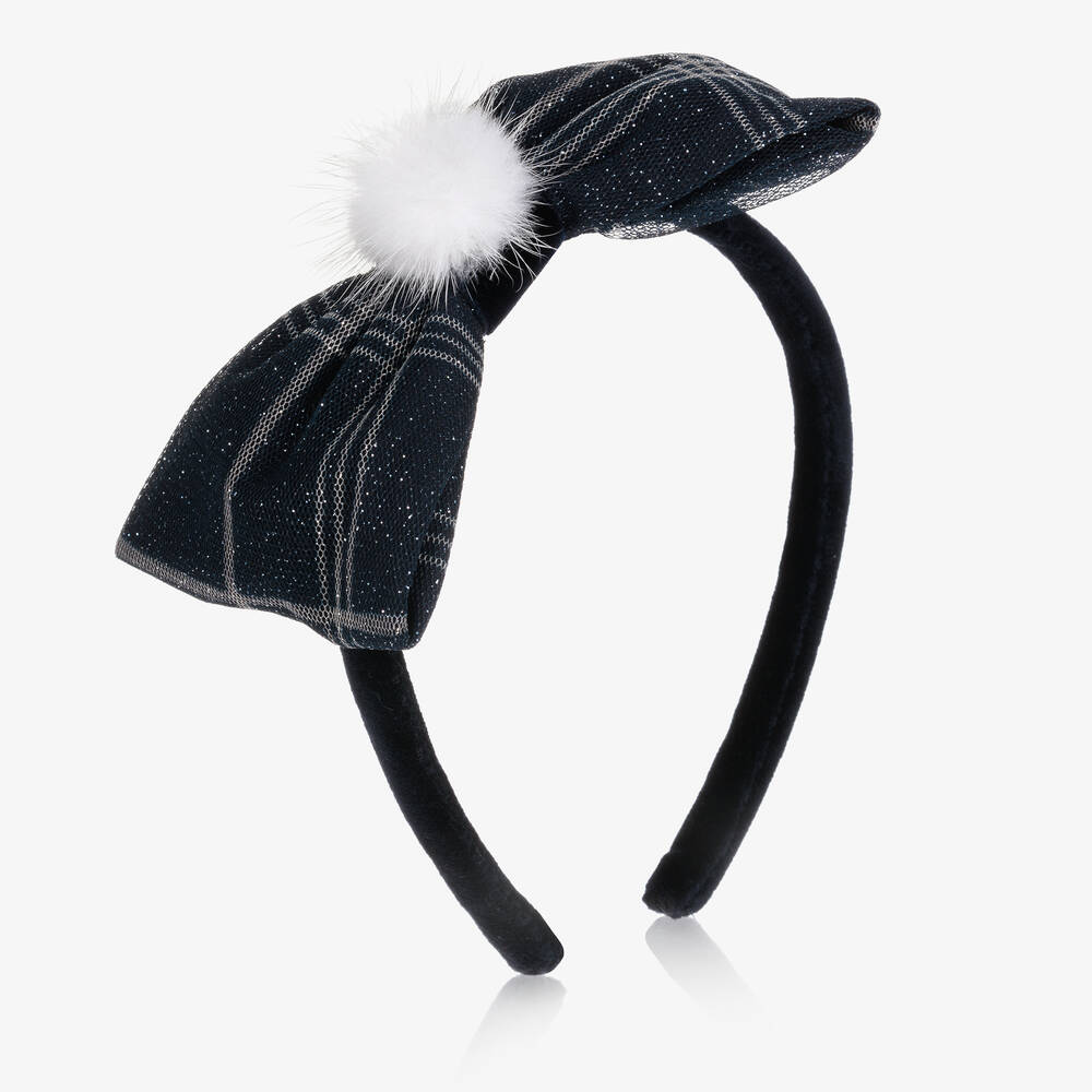 Balloon Chic-Girls Blue Velvet Hairband | Childrensalon Outlet