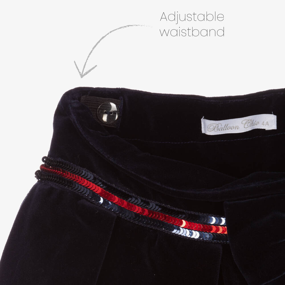 Balloon Chic-Girls Blue Velvet Skirt | Childrensalon Outlet