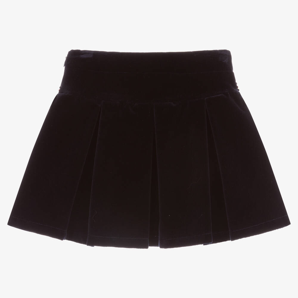 Balloon Chic-Girls Blue Velvet Skirt | Childrensalon Outlet