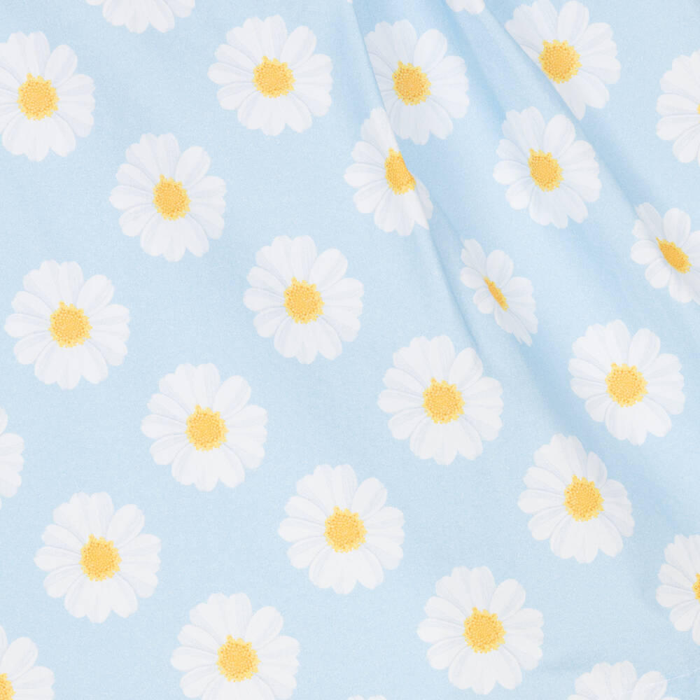 Balloon Chic-فستان قطن لون أزرق فاتح وأبيض | Childrensalon Outlet