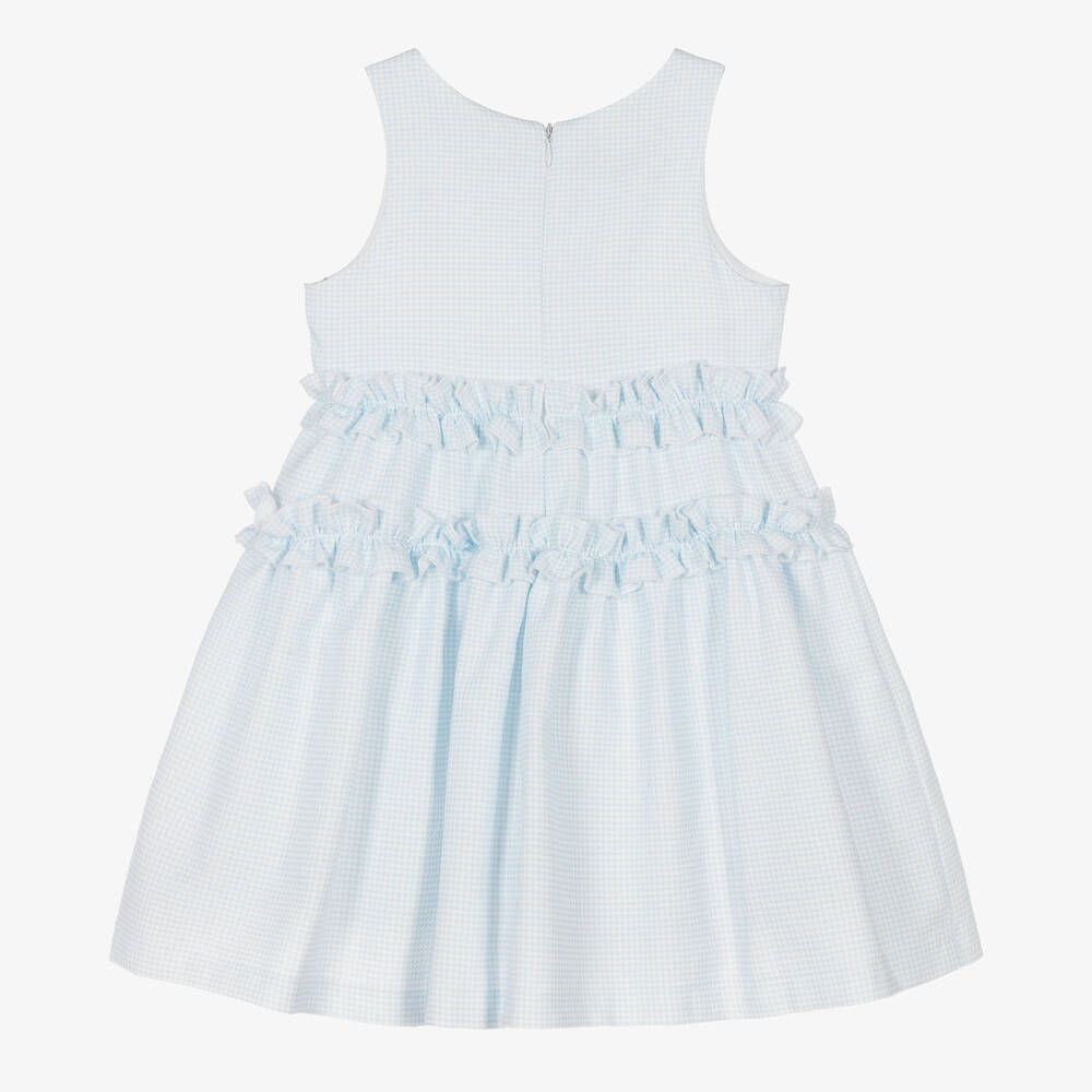 Balloon Chic - Girls Blue & White Cotton Dress | Childrensalon Outlet