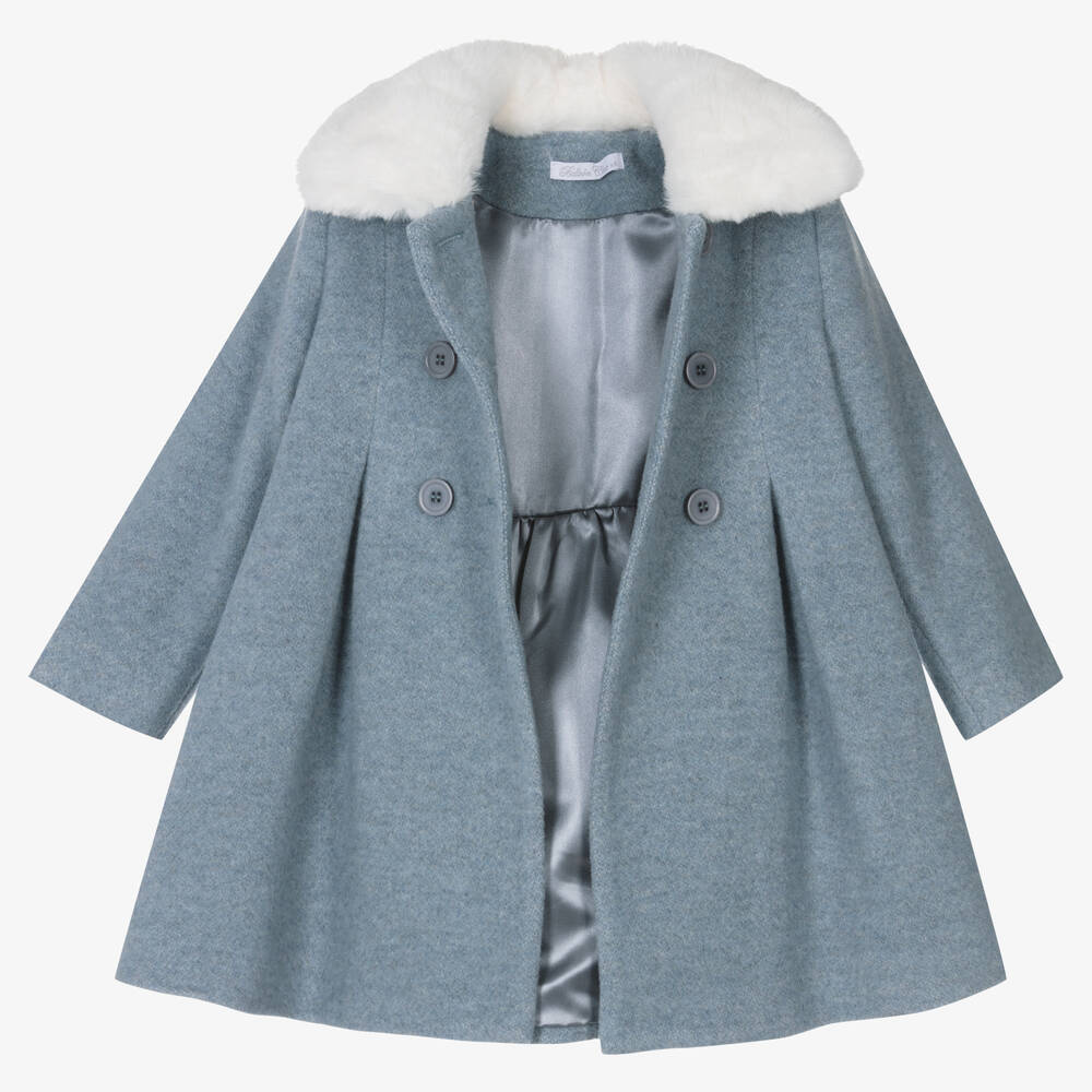 Girls fur collar coat shop