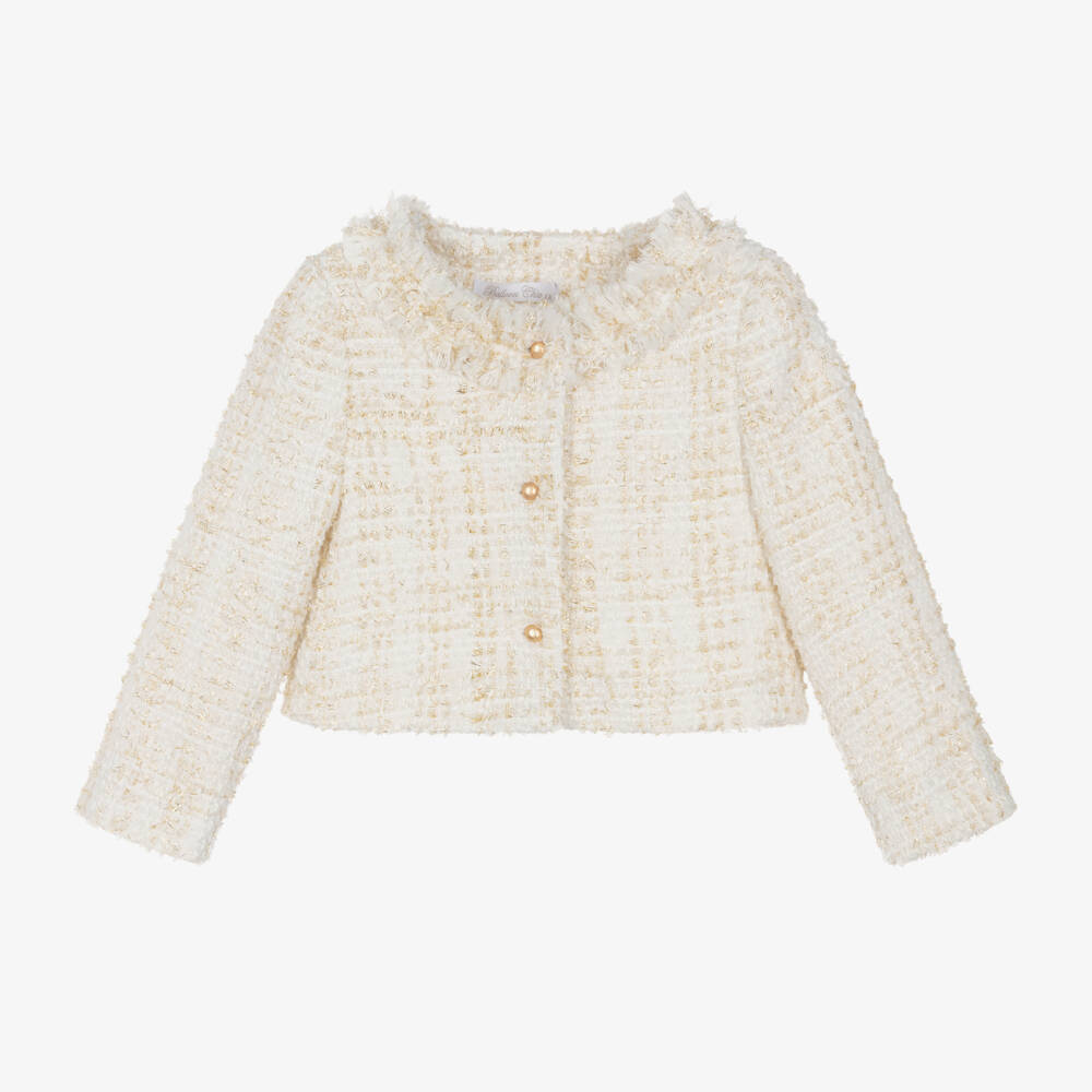Balloon Chic-Girls Cream Tweed Coat | Childrensalon Outlet