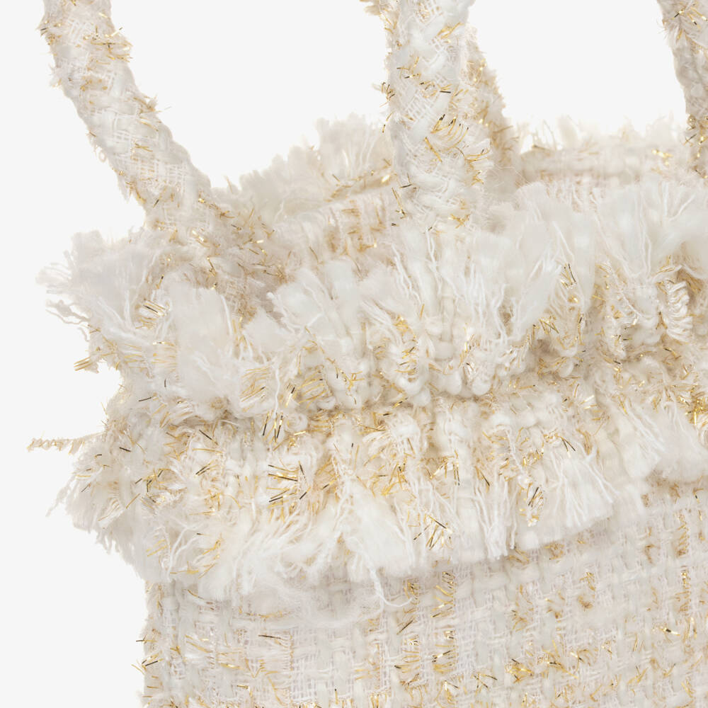 Balloon Chic-Girls Cream Tweed Tote Bag | Childrensalon Outlet
