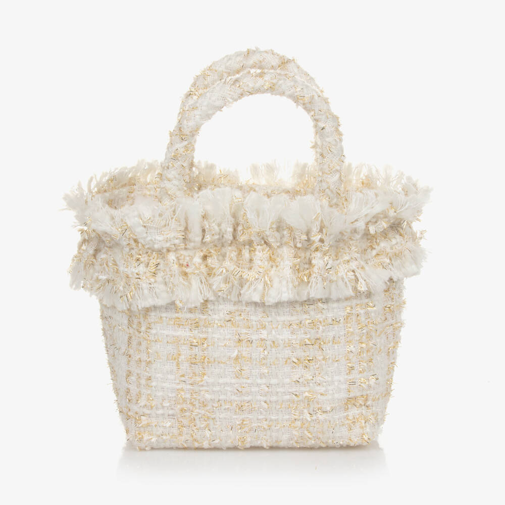 Balloon Chic-Girls Cream Tweed Tote Bag | Childrensalon Outlet