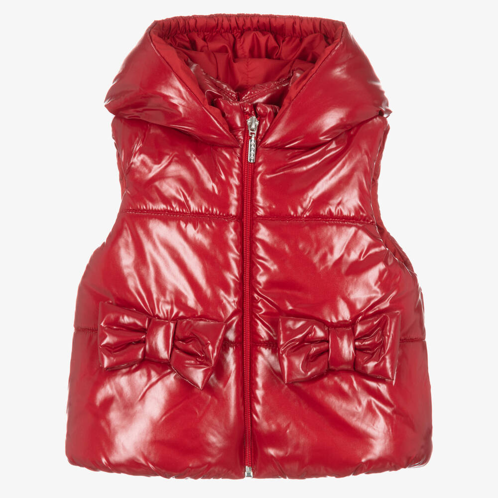 Balloon Chic - Girls Deep Red Puffer Gilet | Childrensalon