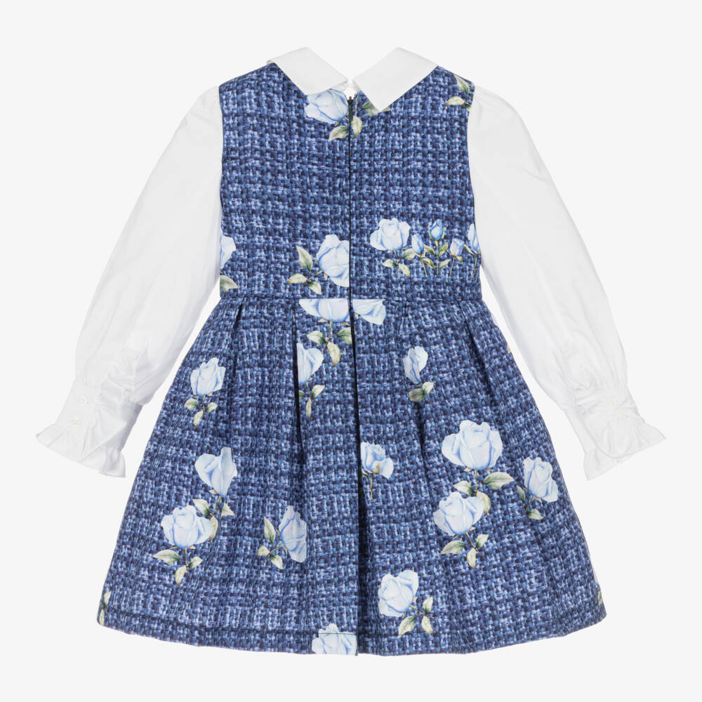 Balloon Chic-Girls Elegant Blue Blossom Frock | Childrensalon Outlet