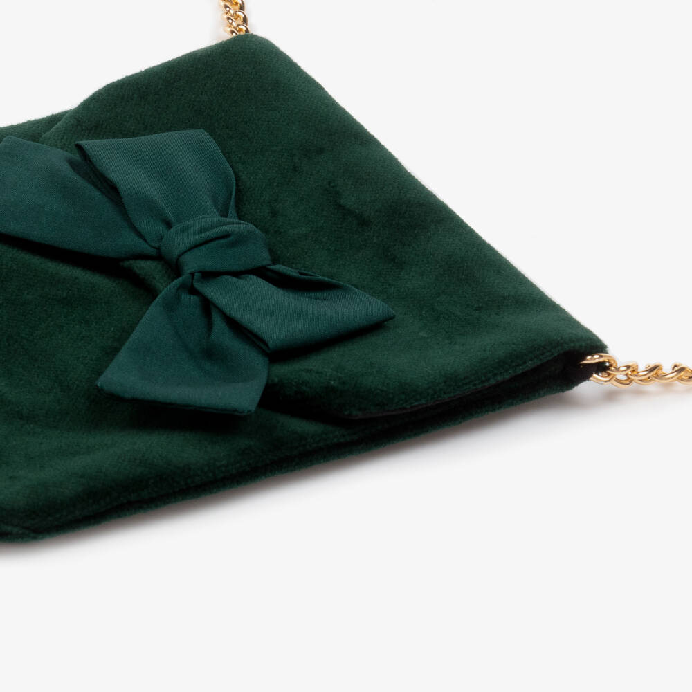 Balloon Chic-Girls Forest Velvet Bow Handbag | Childrensalon Outlet