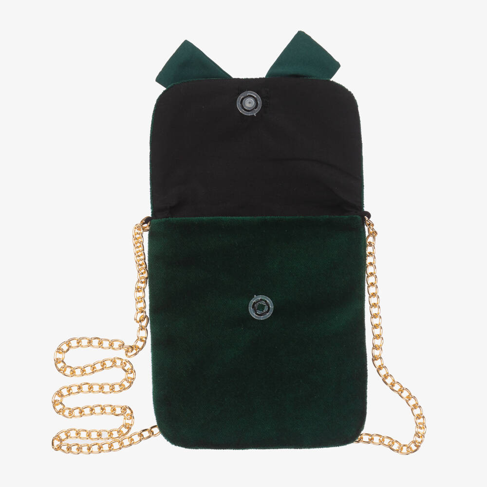 Balloon Chic-Girls Forest Velvet Bow Handbag | Childrensalon Outlet