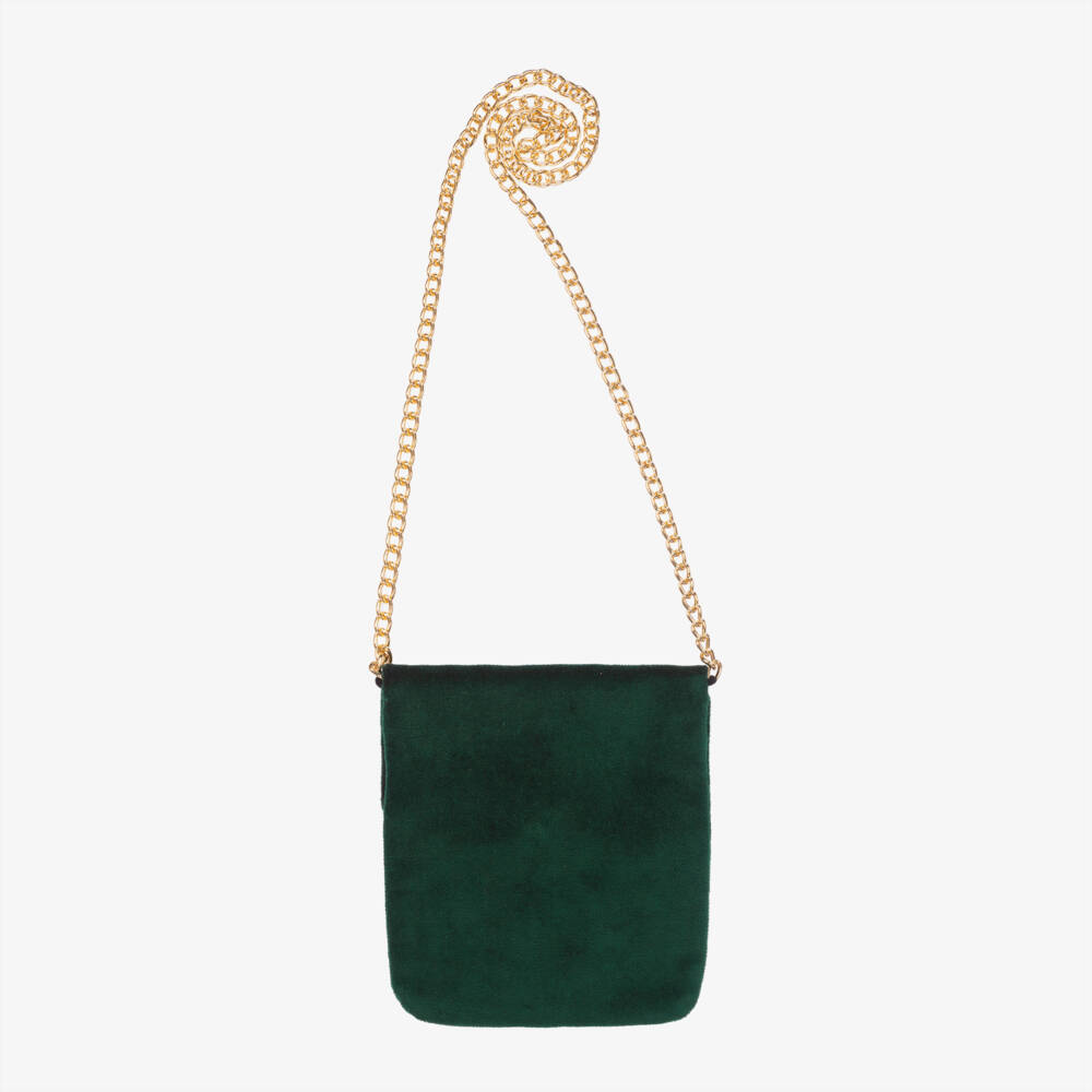 Balloon Chic-Girls Forest Velvet Bow Handbag | Childrensalon Outlet