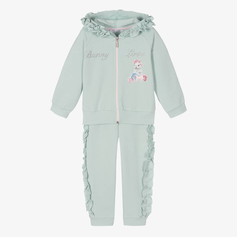 Balloon Chic - Girls Green Bunny Tracksuit | Childrensalon