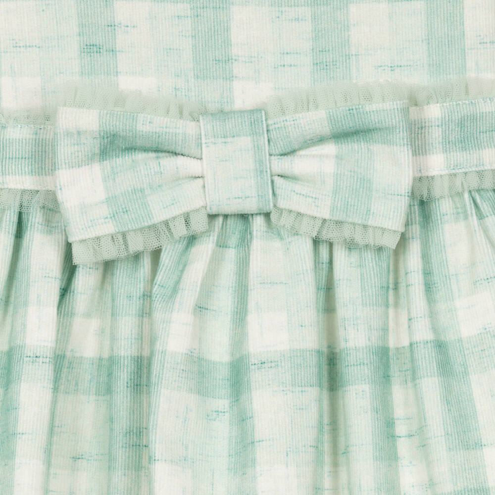 Balloon Chic-Girls Green Checked Cotton Dress | Childrensalon Outlet