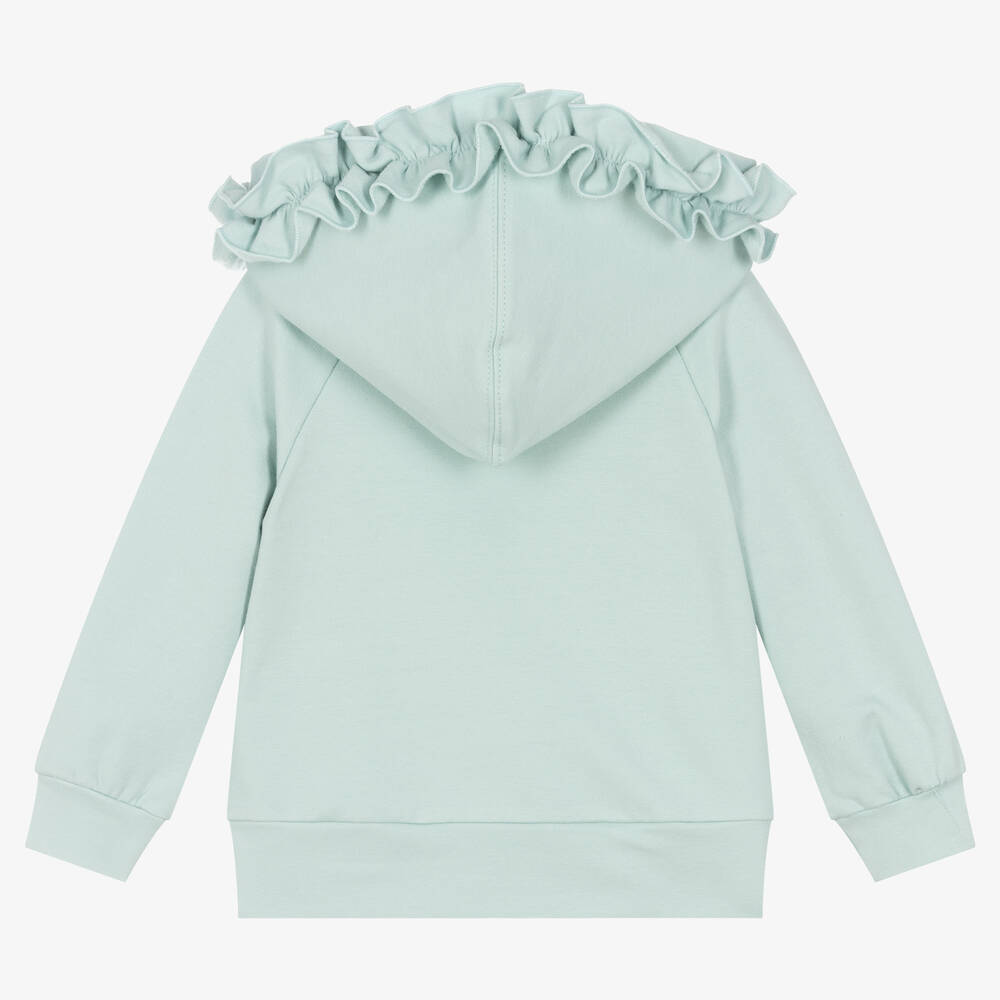 Balloon Chic-Girls Green Cotton Bunny Zip-Up Top | Childrensalon Outlet
