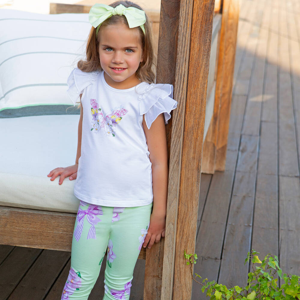 Childrens green leggings store