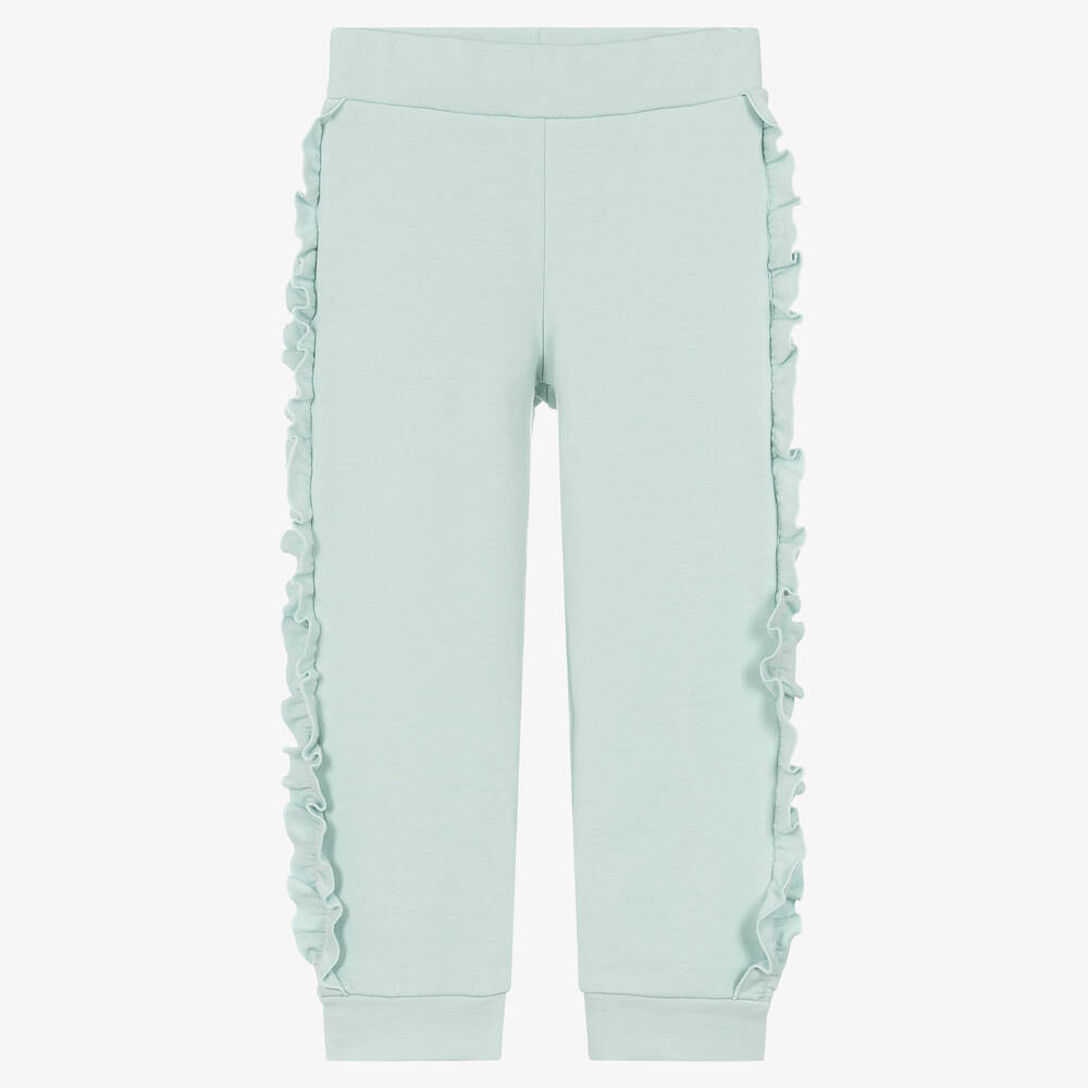 Balloon Chic - Girls Green Cotton Trousers | Childrensalon