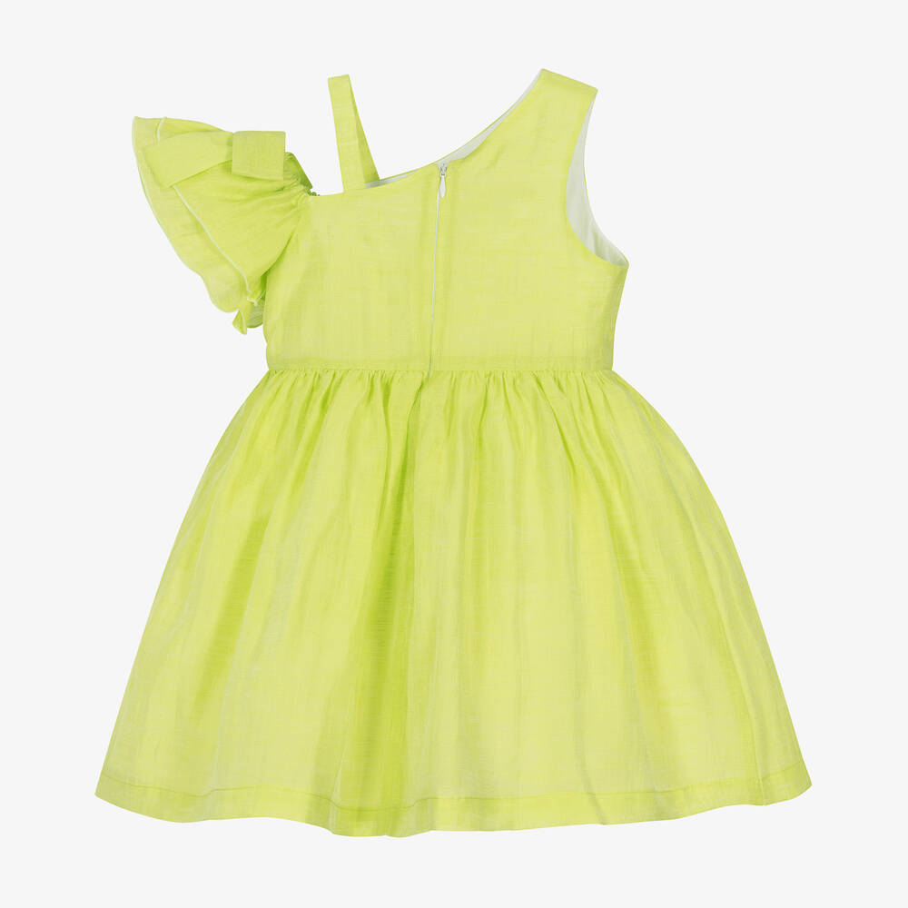 Balloon Chic-Girls Green Linen Dress | Childrensalon Outlet