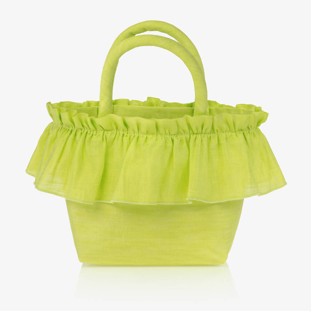Balloon Chic-Girls Green Ruffle Handbag (22cm) | Childrensalon Outlet