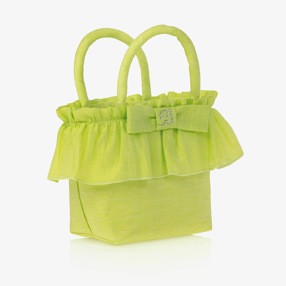 Balloon Chic-Girls Green Ruffle Handbag (22cm) | Childrensalon Outlet