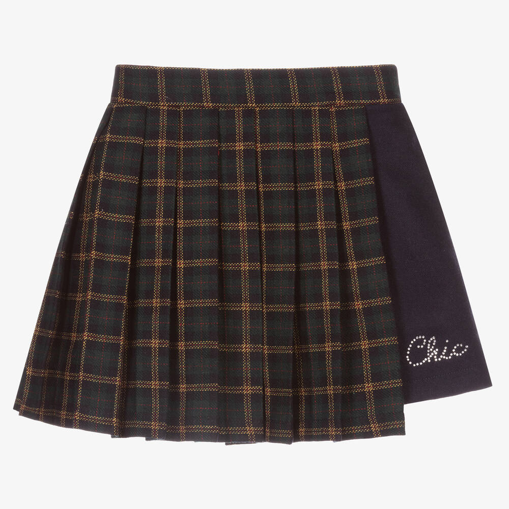 Balloon Chic - Girls Green Tartan Skirt | Childrensalon