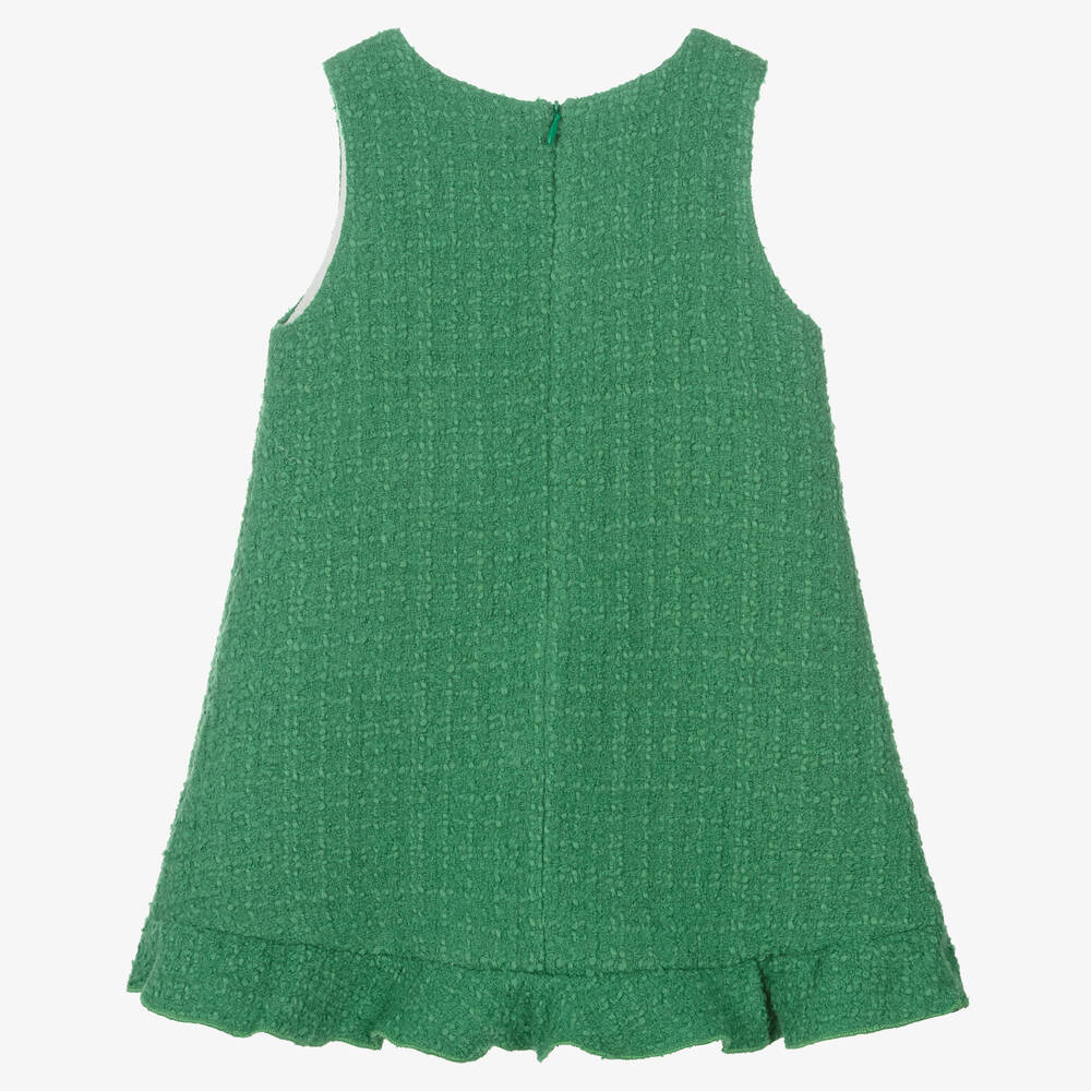 Balloon Chic-Зеленое платье из твида для девочек | Childrensalon Outlet