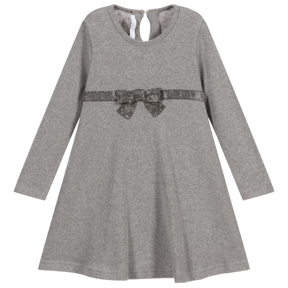 Balloon Chic - Girls Grey Knitted Dress | Childrensalon Outlet