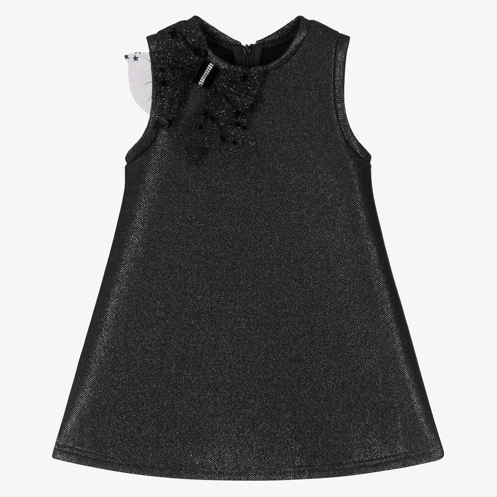 Balloon Chic - Girls Grey Metallic Dress | Childrensalon