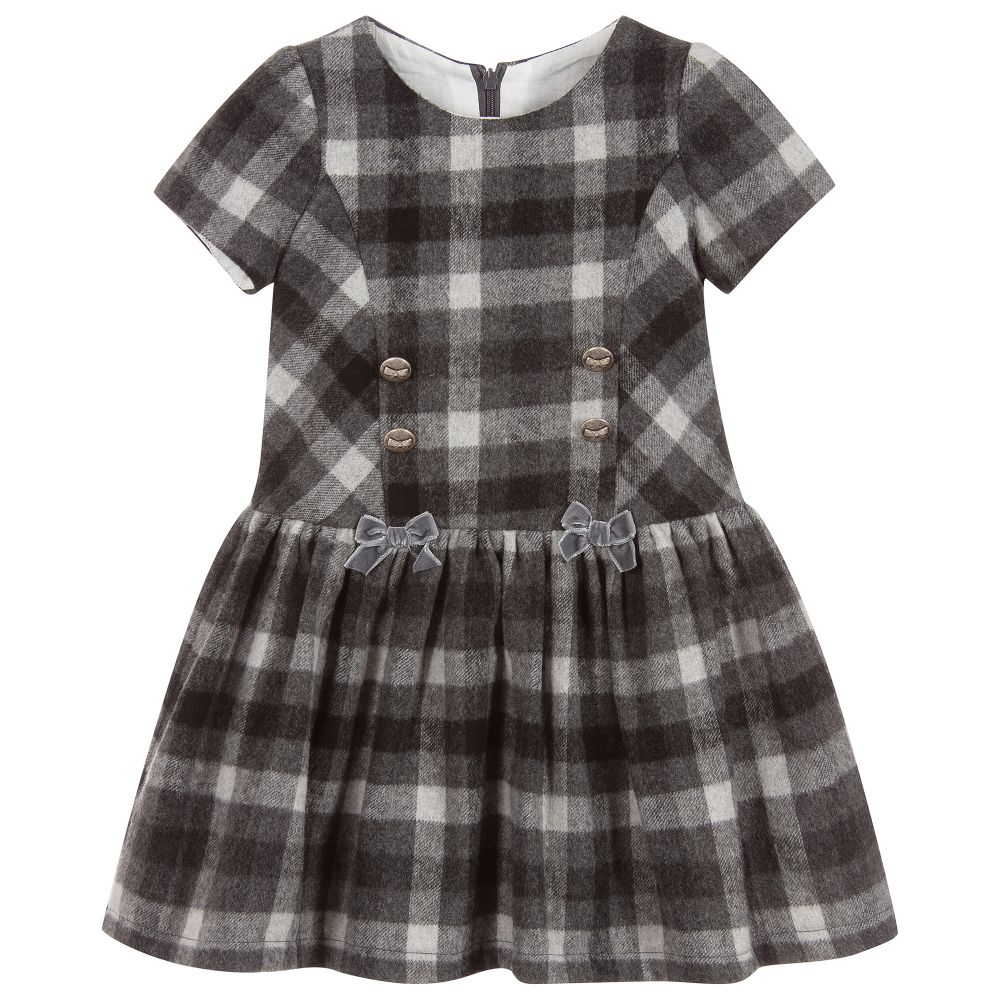 Balloon Chic-Girls Grey Wool Blend Dress | Childrensalon Outlet