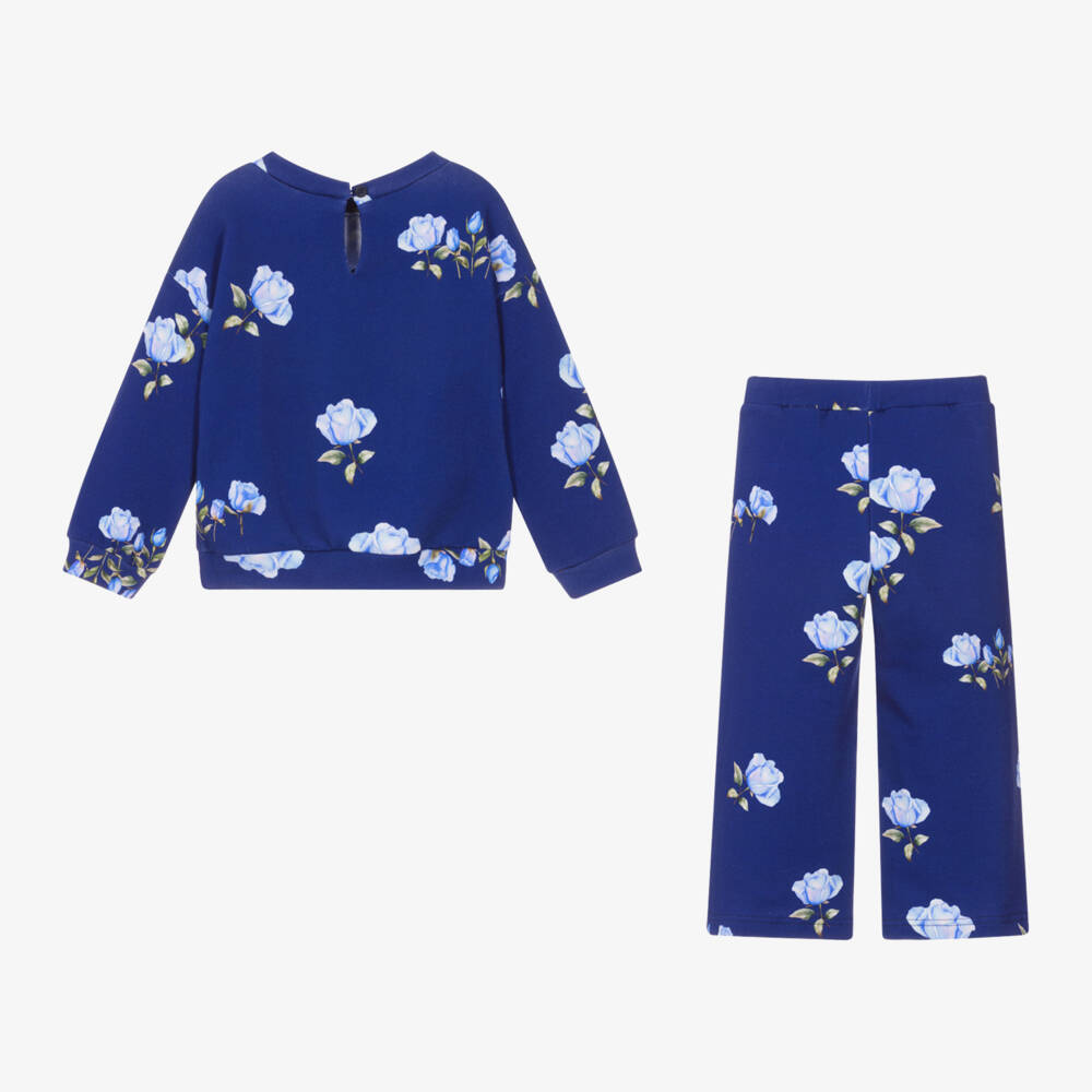 Balloon Chic-Girls Indigo Rose Print Tracksuit | Childrensalon Outlet