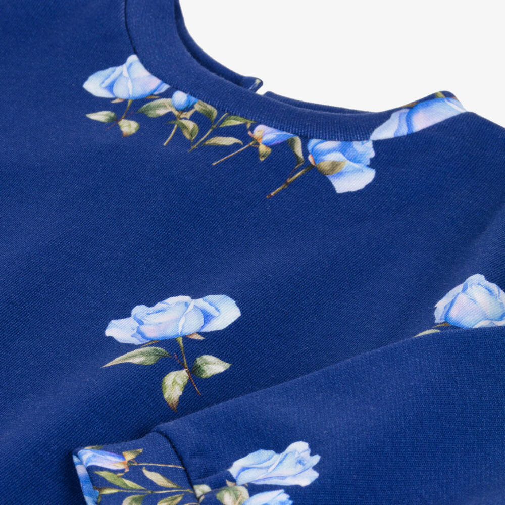 Balloon Chic-Girls Indigo Rose Print Tracksuit | Childrensalon Outlet