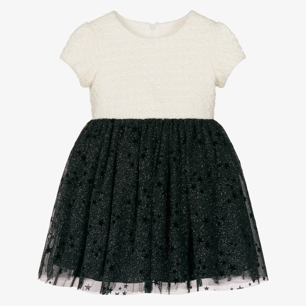 Balloon Chic-Girls Ivory & Black Tulle Dress | Childrensalon Outlet