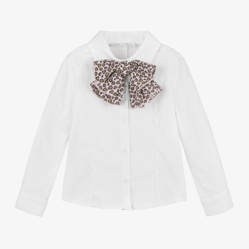 Balloon Chic-Girls Ivory Bow Blouse | Childrensalon Outlet
