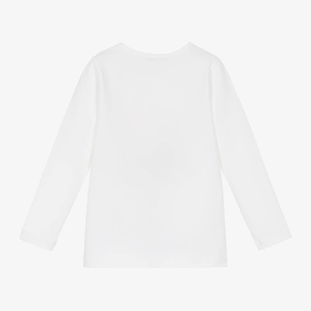 Balloon Chic-Girls Ivory Jersey Crown T-Shirt | Childrensalon Outlet