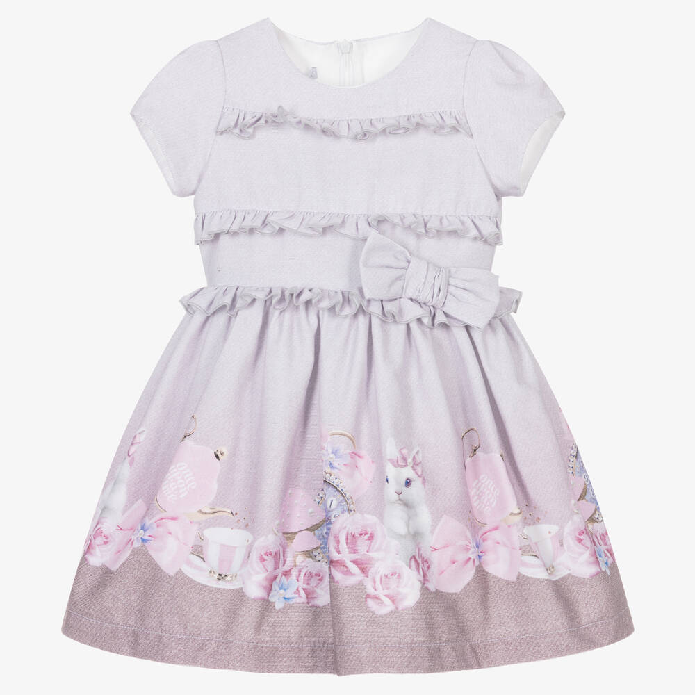 Balloon Chic - Girls Lilac Pink Cotton Dress | Childrensalon
