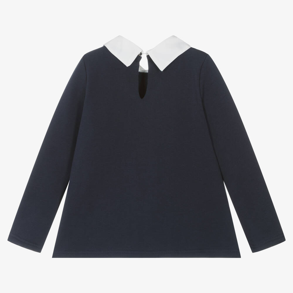 Balloon Chic-توب قطن جيرسي لون كحلي للبنات | Childrensalon Outlet