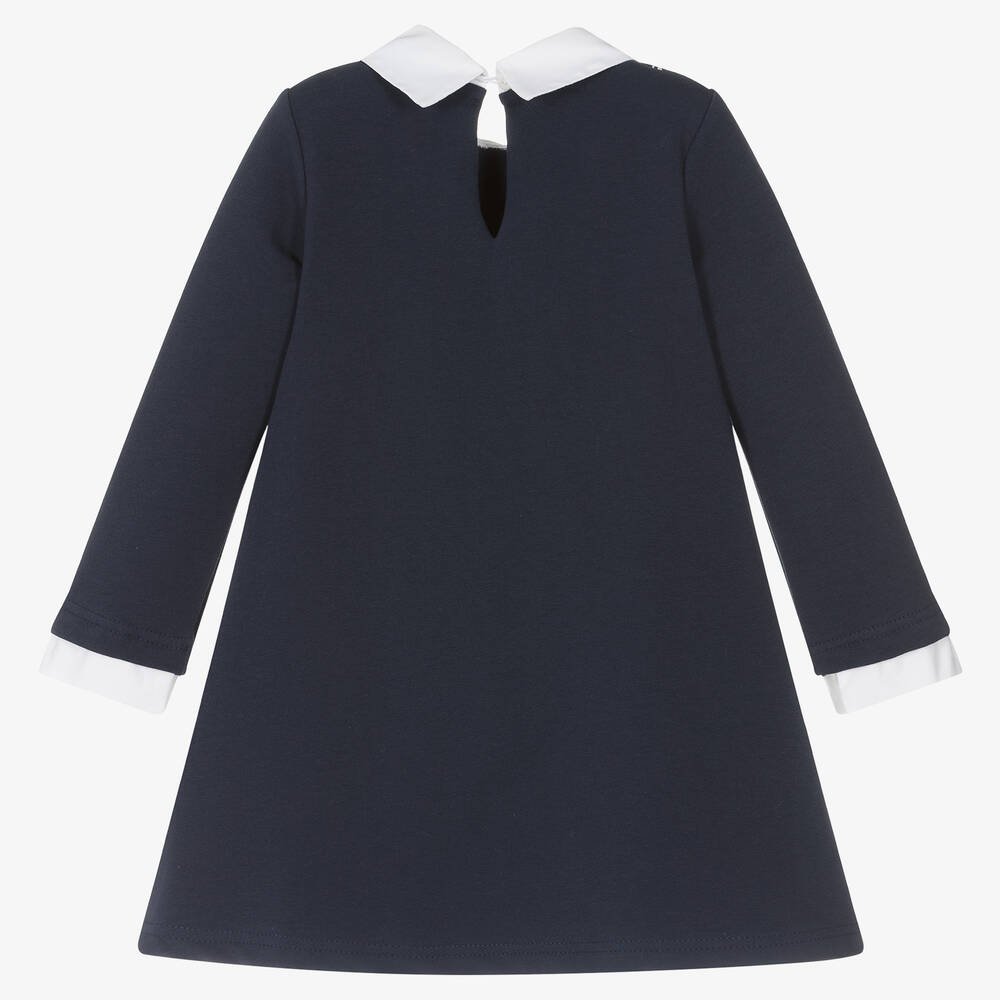 Balloon Chic-Girls Navy Blue Cotton Teddy Bear Dress | Childrensalon Outlet