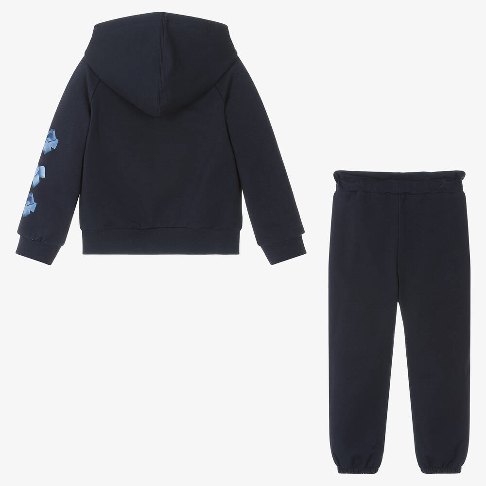 BALLOON CHIC Girls Navy Blue Cotton Tracksuit