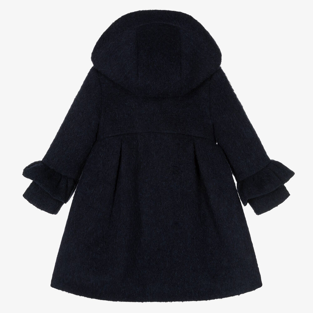 Balloon Chic-Girls Navy Blue Wool Coat | Childrensalon Outlet