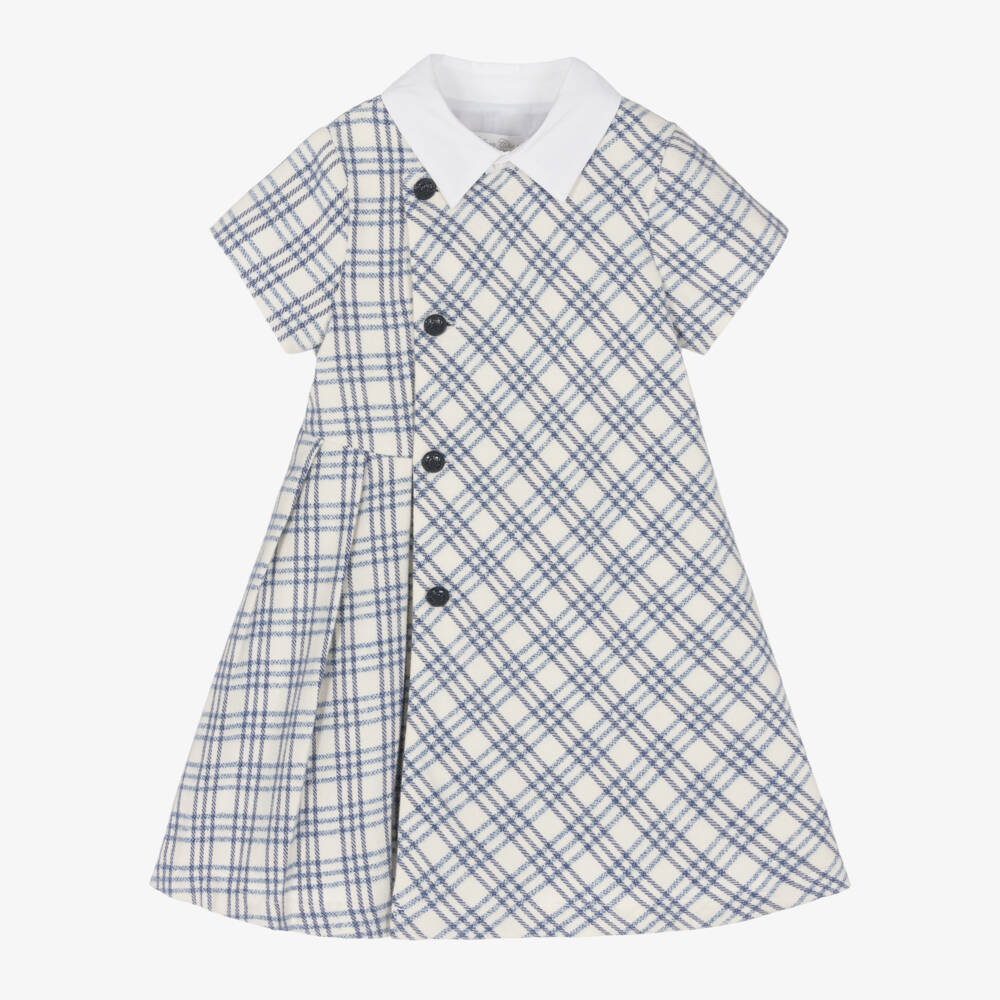 Balloon Chic-Girls Navy & Ivory Plaid Dress | Childrensalon Outlet