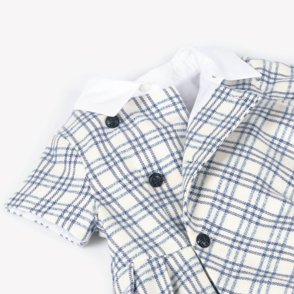 Balloon Chic-Girls Navy & Ivory Plaid Dress | Childrensalon Outlet