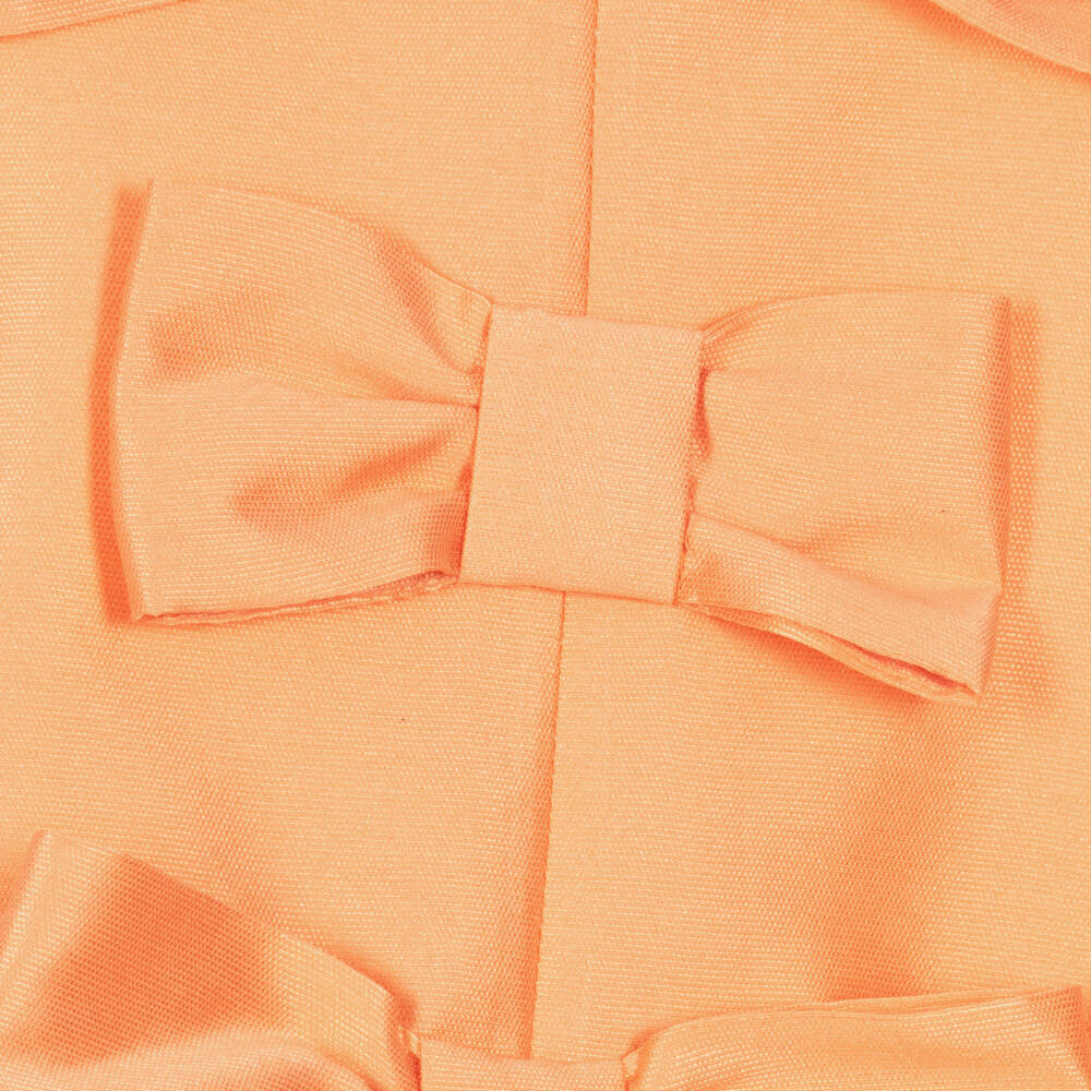 Balloon Chic-Girls Orange Cotton & Silk Bows Dress | Childrensalon Outlet