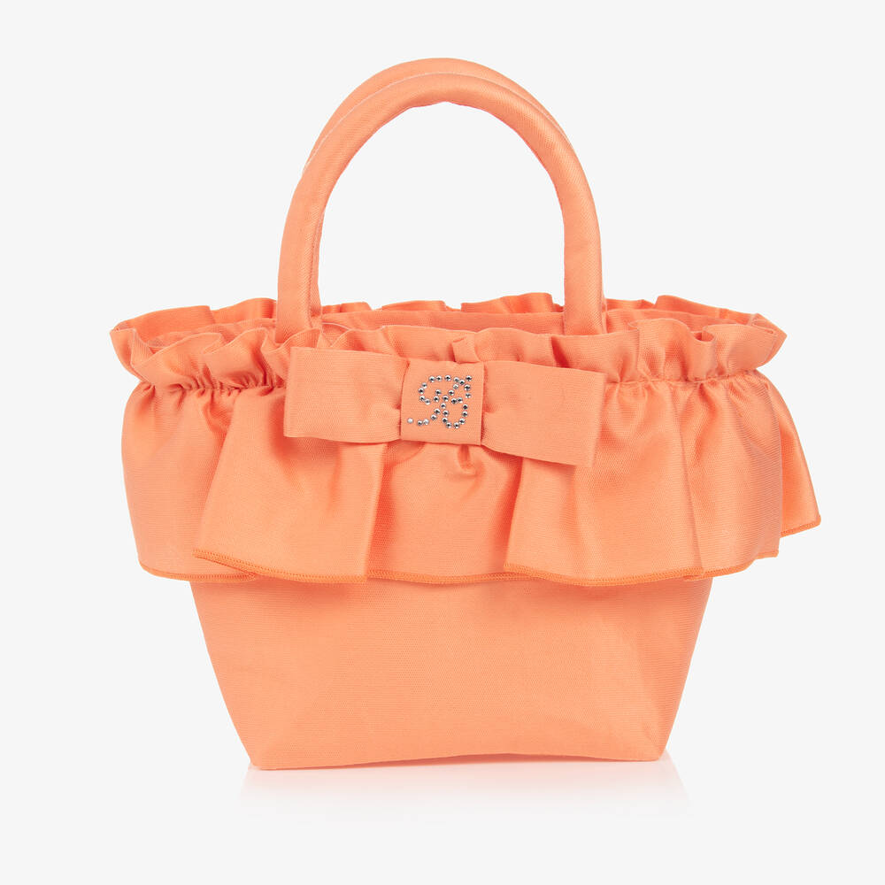 Balloon Chic - Girls Orange Ruffle Bag (22cm) | Childrensalon