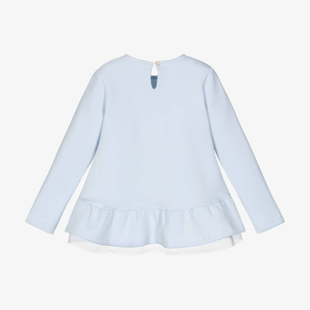 Balloon Chic-Girls Pale Blue Peplum Jersey Top | Childrensalon Outlet