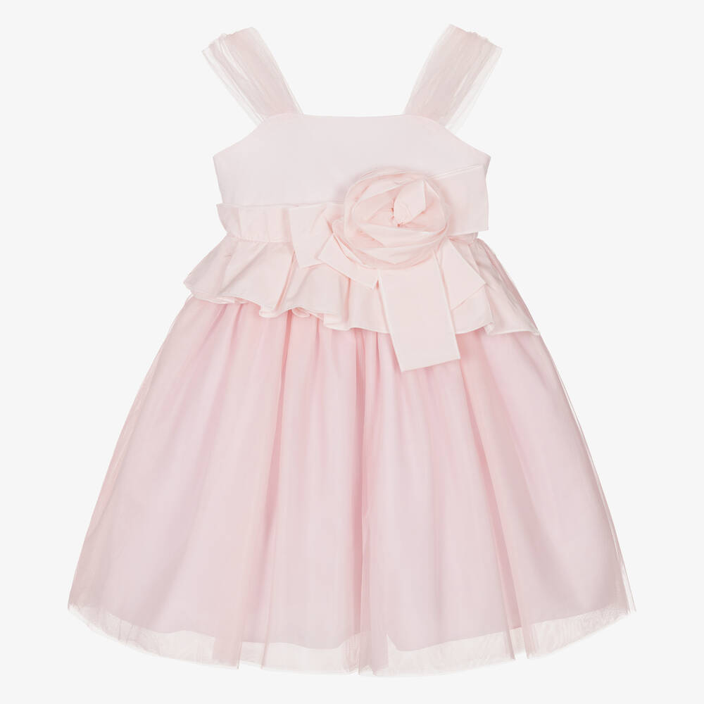 Balloon Chic - Hellrosa Tüllkleid mit Blume | Childrensalon