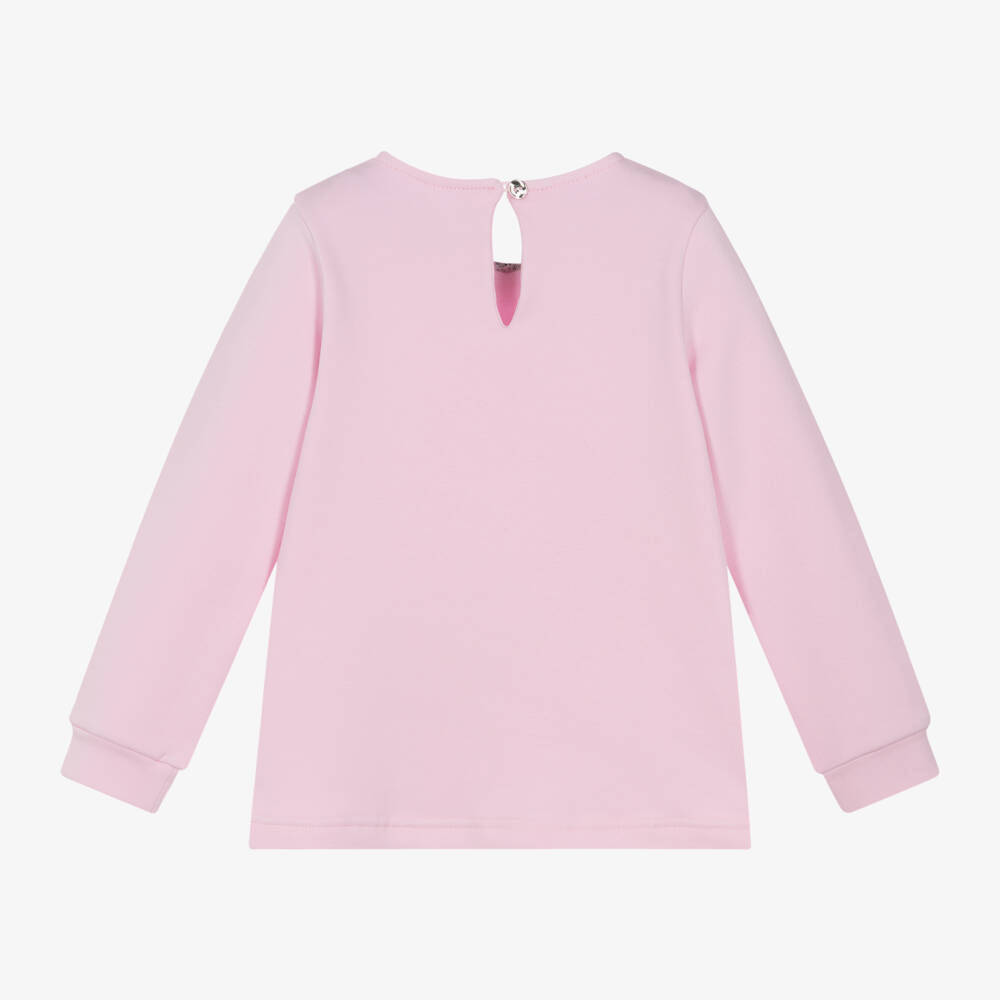 Balloon Chic-توب بطبعة حقيبة تيدي قطن لون زهري للبنات | Childrensalon Outlet