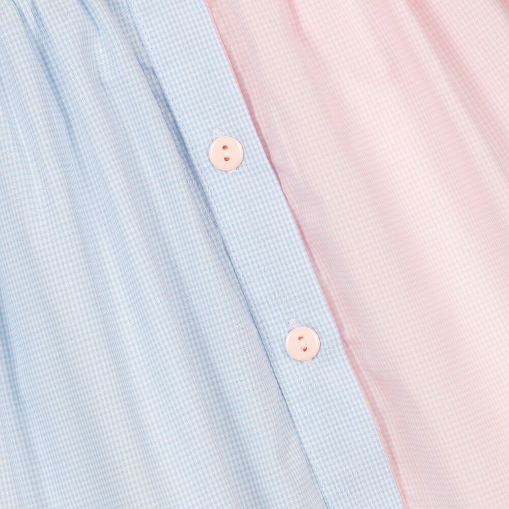 Balloon Chic-Girls Pink & Blue Cotton Gingham Dress | Childrensalon Outlet