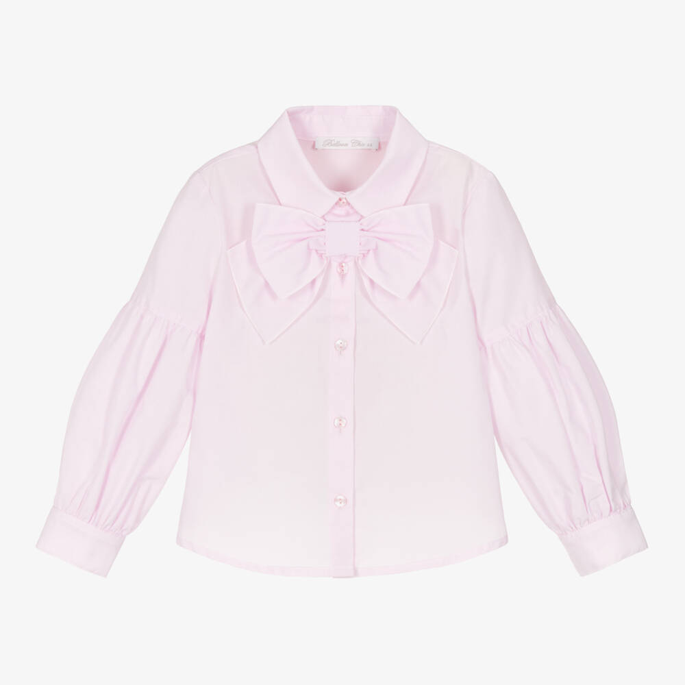 Balloon Chic-Girls Pink Bow Accent Blouse | Childrensalon Outlet