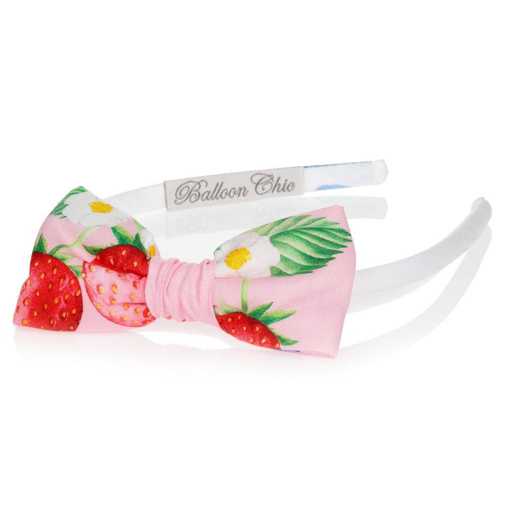 بالون شيك-طوق للشعرقطن لون زهري و أبيض للبنات | Childrensalon Outlet