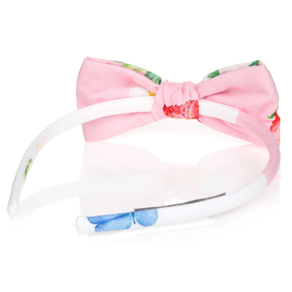 بالون شيك-طوق للشعرقطن لون زهري و أبيض للبنات | Childrensalon Outlet