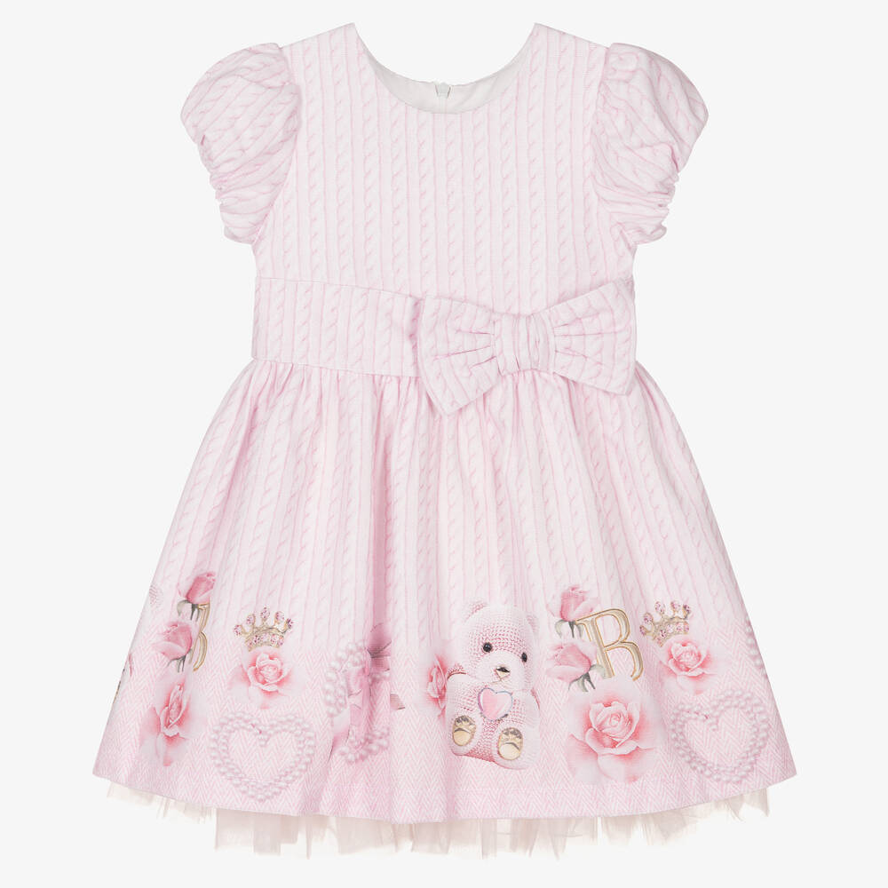 Balloon Chic - Girls Pink Brushed Cotton Dress | Childrensalon