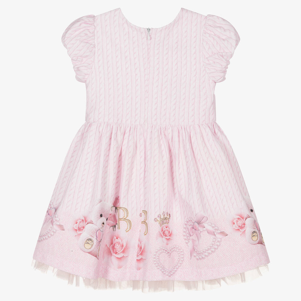 Balloon Chic-Girls Pink Brushed Cotton Dress | Childrensalon Outlet